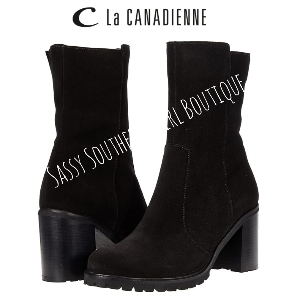 🆕⭐La Canadienne black suede leather booties